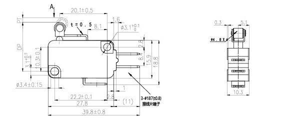 NV-16G/21G Short Roller Lever Micro switch