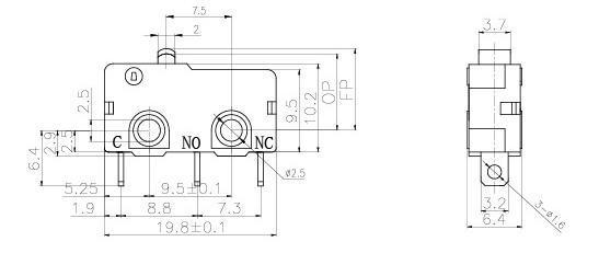 NL-5/10 Push Button Miniature Micro switch