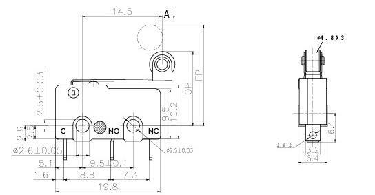 NS-5G/10G Roller Lever Micro Switch